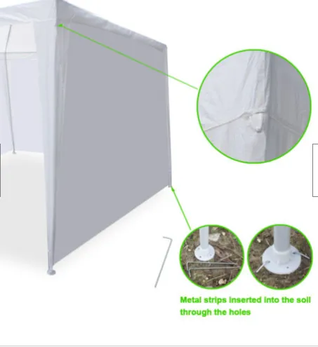 10'x20' Outdoor Gazebo Canopy Tent Durable Pavilion For Events W/ 6 Sidewalls