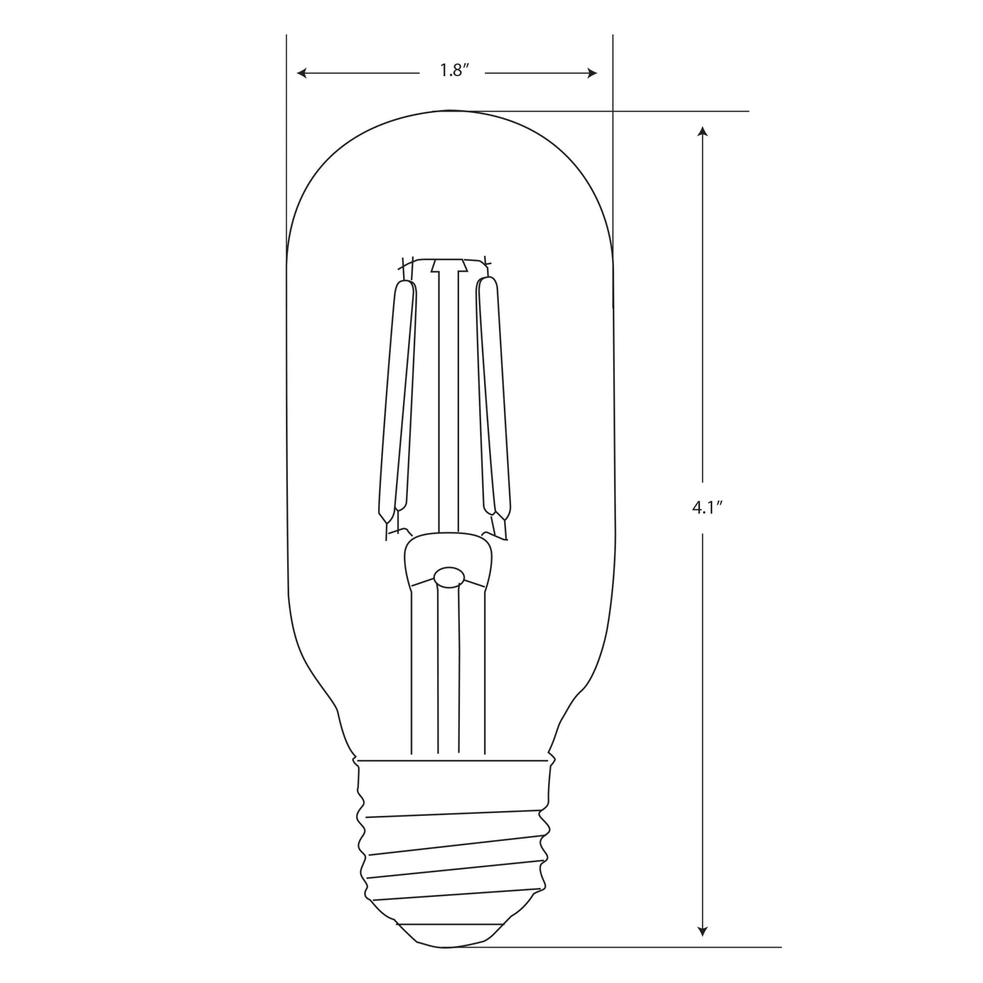 4W (40W Replacement) T14 E26 Dimmable Straight Filament Amber Glass Vintage Edison LED Light Bulb, Soft White