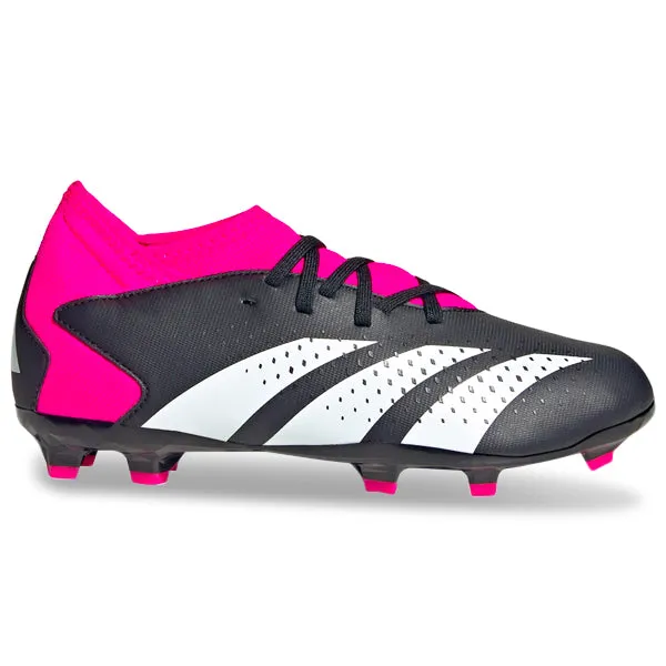 adidas Jr. Predator Accuracy.3 Firm Ground Soccer Cleats (Core Black/Team Shock Pink)
