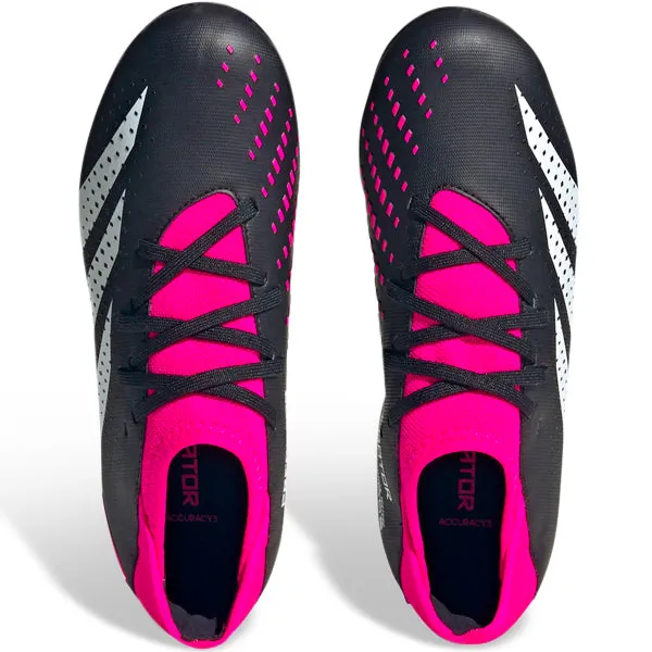 adidas Jr. Predator Accuracy.3 Firm Ground Soccer Cleats (Core Black/Team Shock Pink)