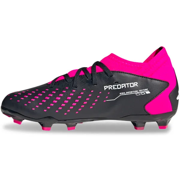 adidas Jr. Predator Accuracy.3 Firm Ground Soccer Cleats (Core Black/Team Shock Pink)