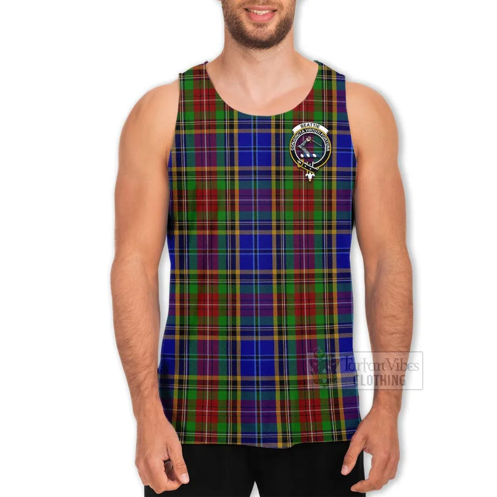 Beattie (Beatty) Tartan Men's Tank Top with Family Crest Celtic Skull Style