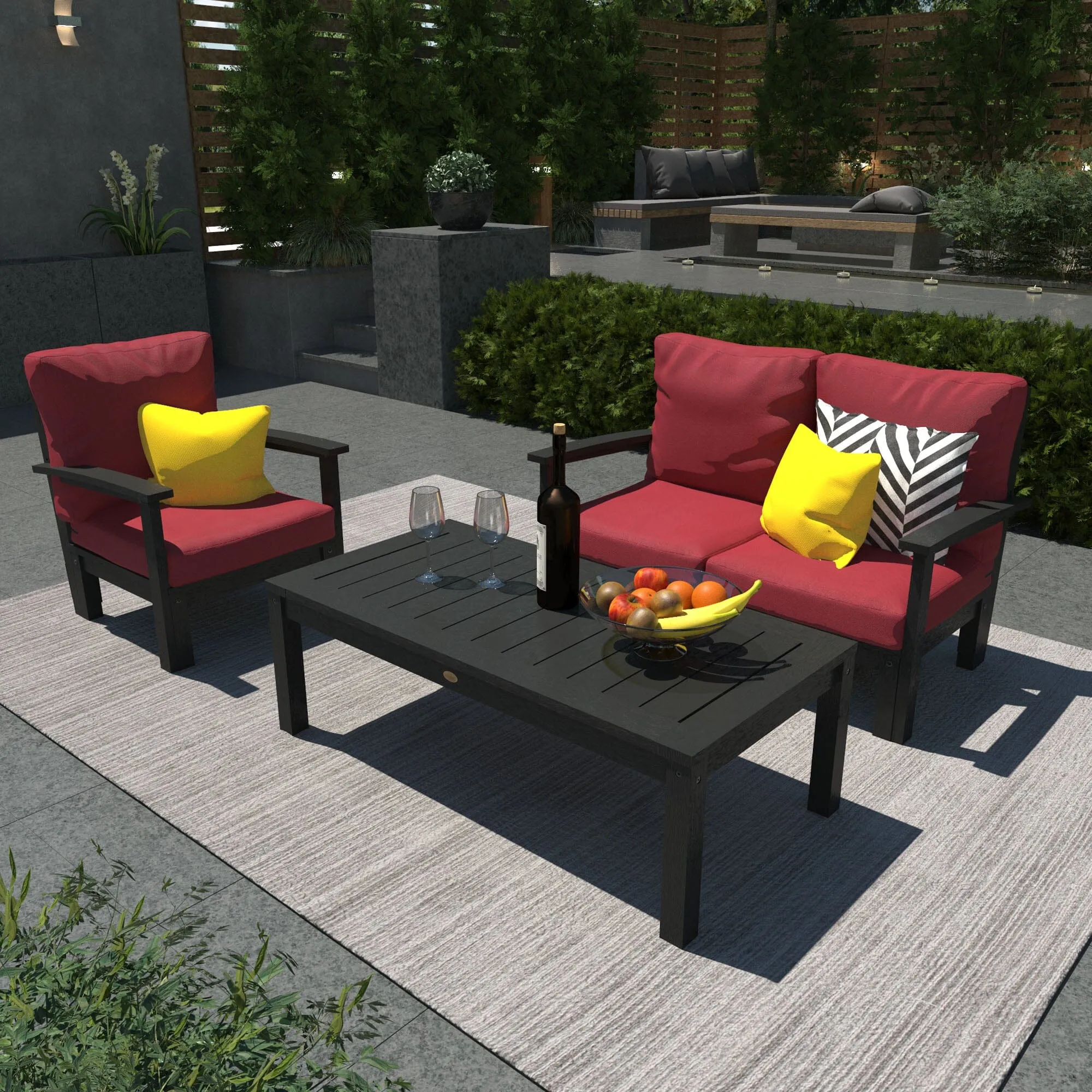 Bespoke Deep Seating: Loveseat, Chair and Conversation Table