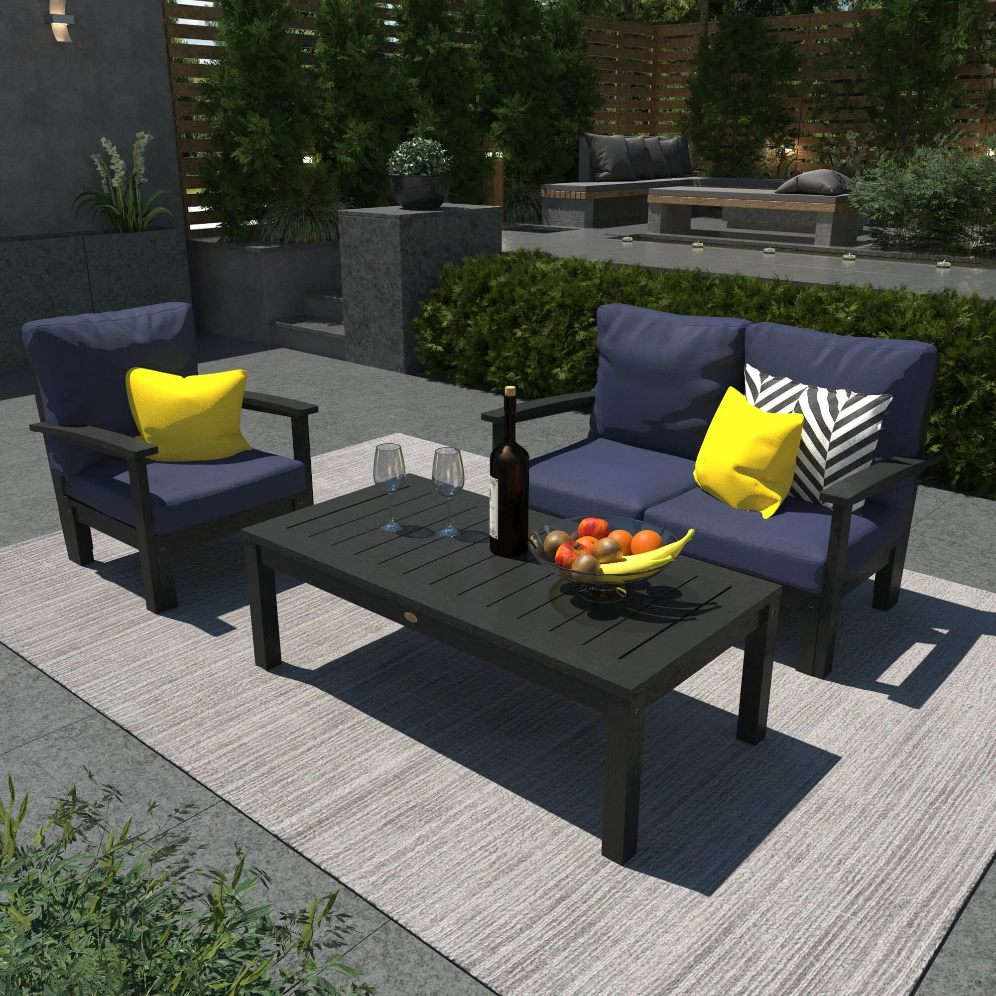 Bespoke Deep Seating: Loveseat, Chair and Conversation Table