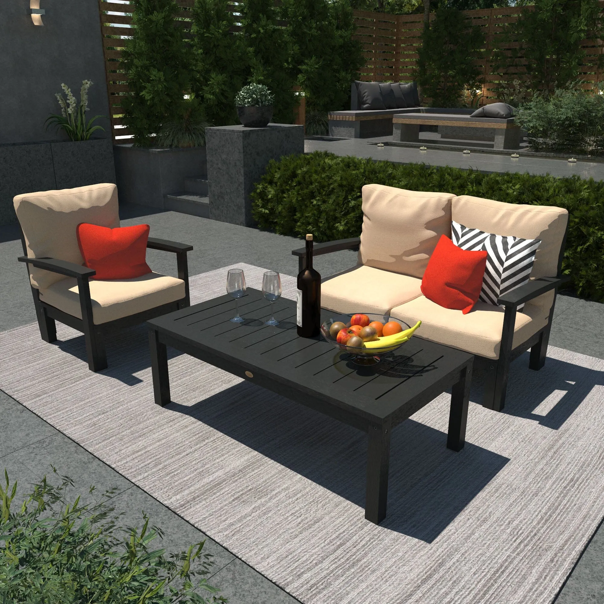 Bespoke Deep Seating: Loveseat, Chair and Conversation Table