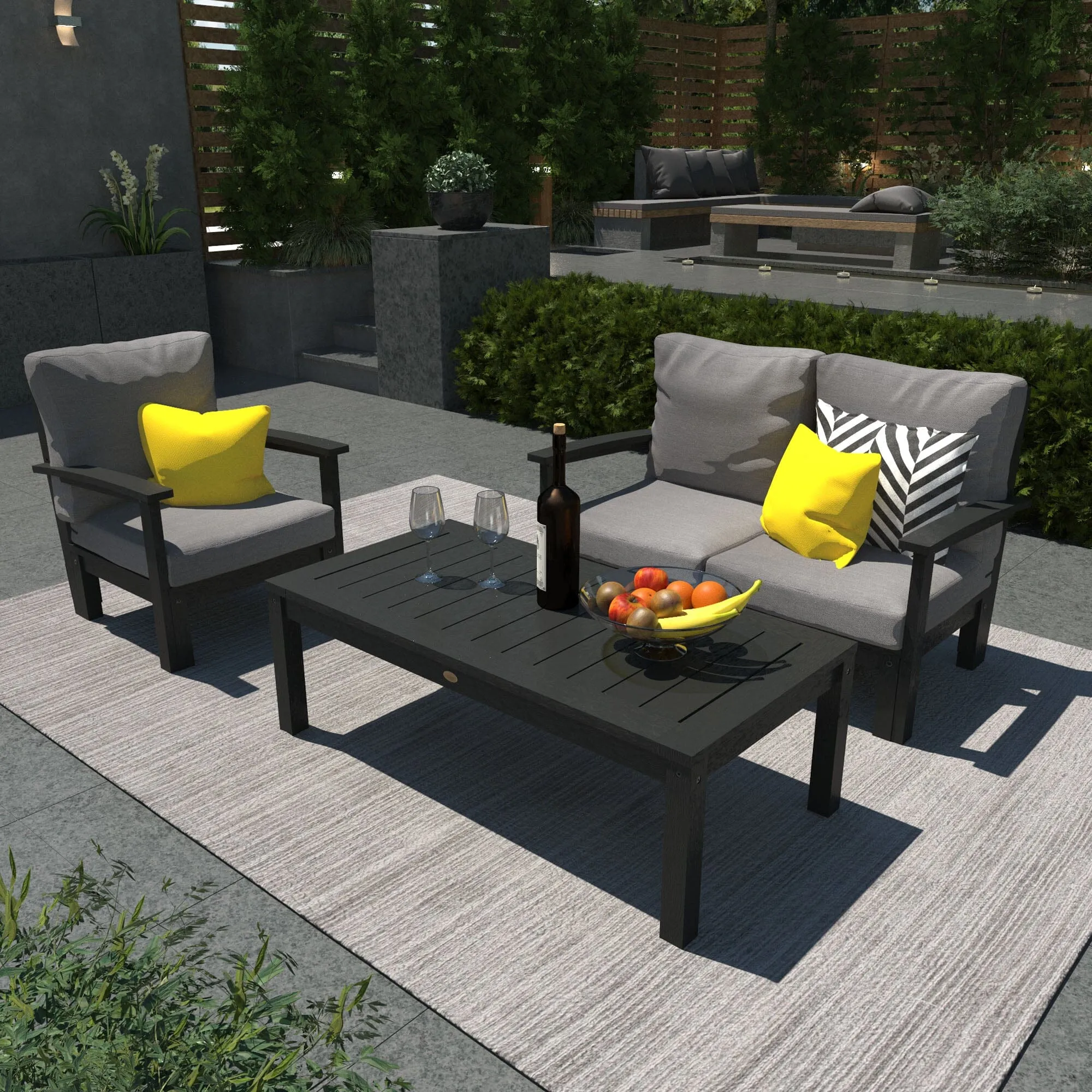 Bespoke Deep Seating: Loveseat, Chair and Conversation Table