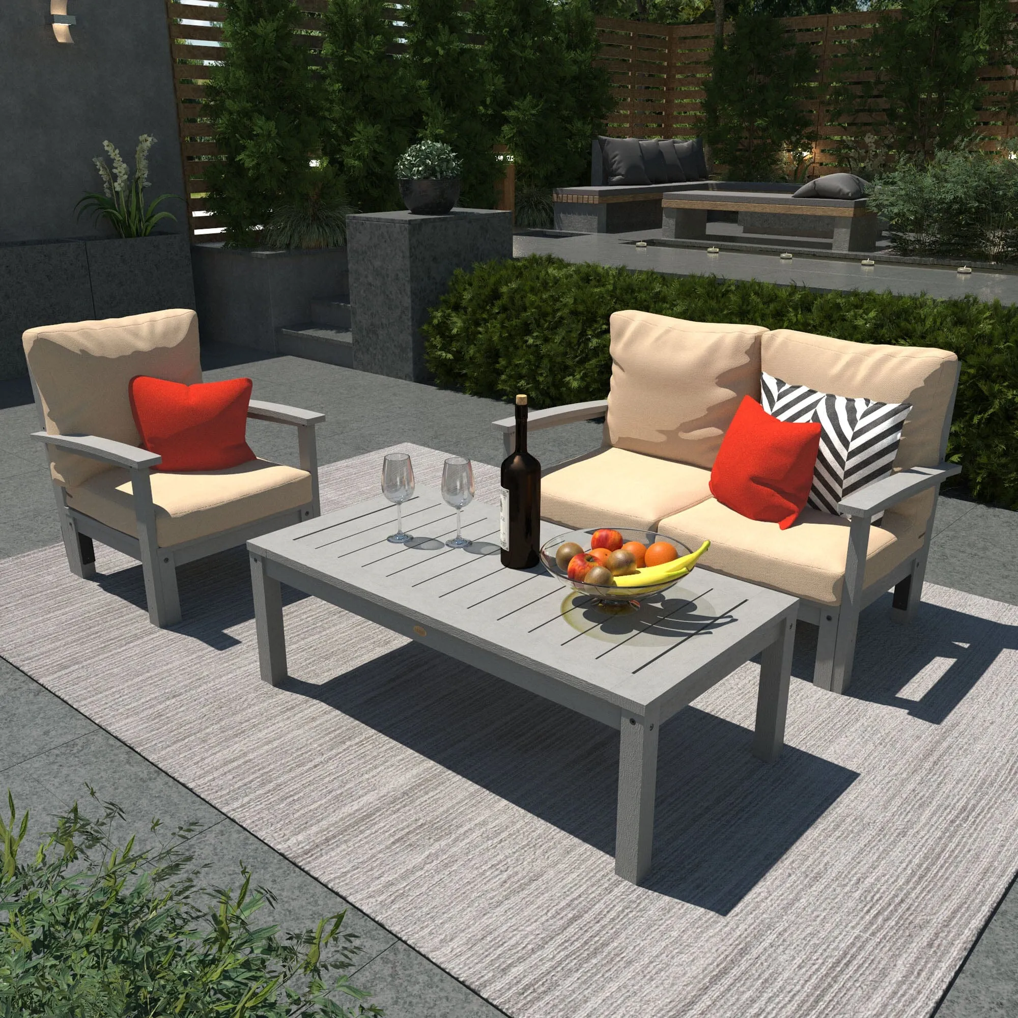 Bespoke Deep Seating: Loveseat, Chair and Conversation Table
