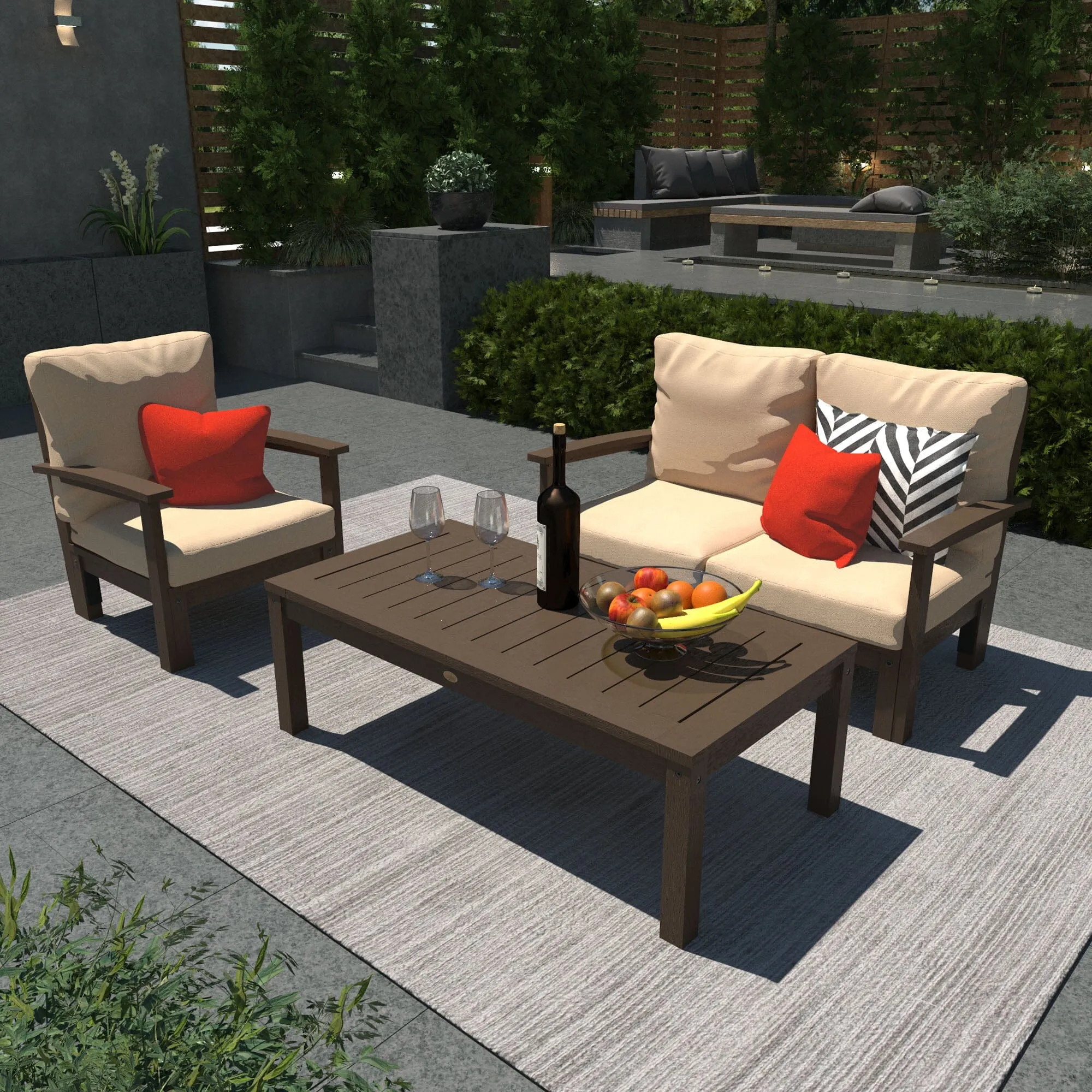 Bespoke Deep Seating: Loveseat, Chair and Conversation Table