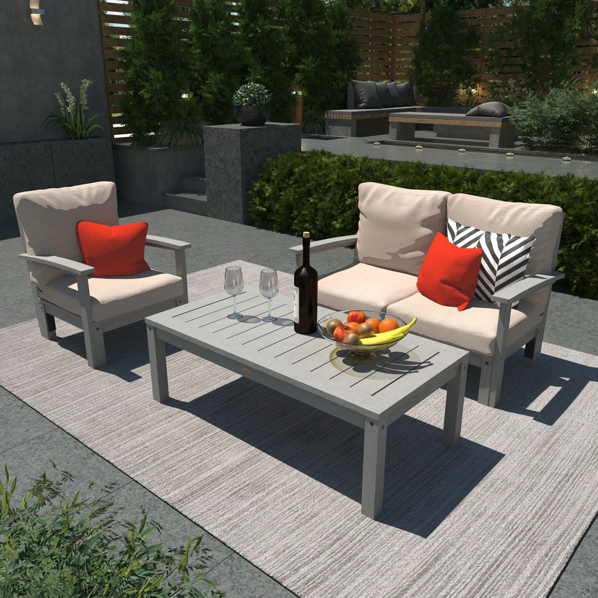 Bespoke Deep Seating: Loveseat, Chair and Conversation Table
