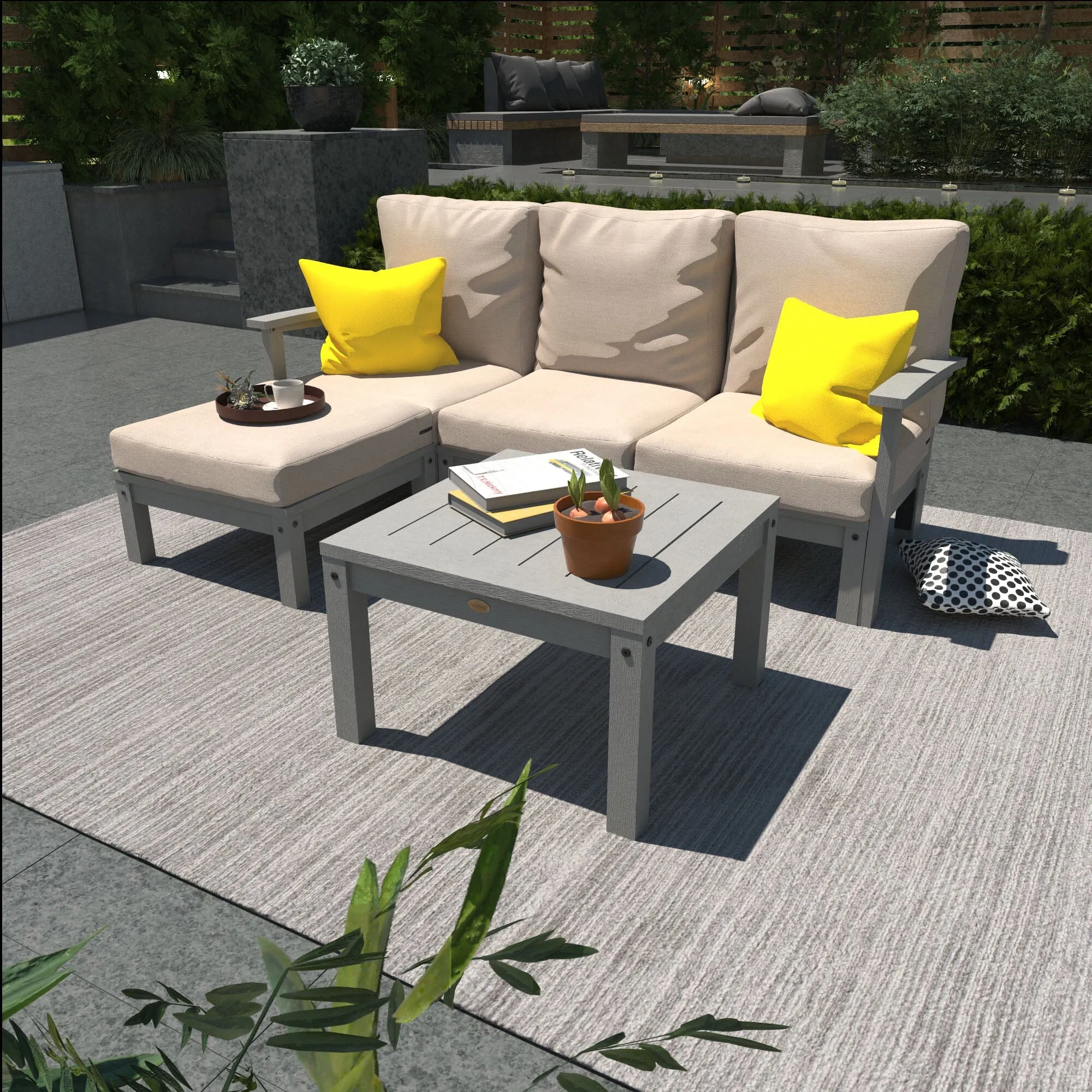 Bespoke Deep Seating: Sofa, Ottoman, and Side Table