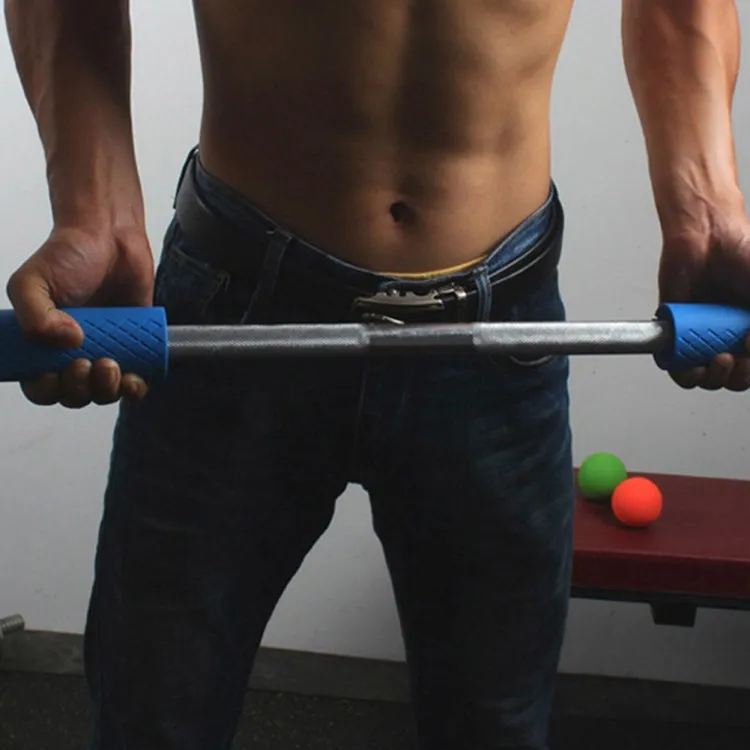 Dumbbell Barbell Grip Silicone Thick Bar Handle(Black)