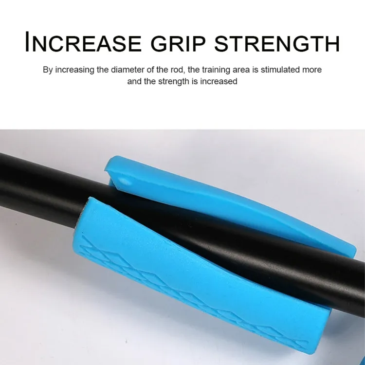 Dumbbell Barbell Grip Silicone Thick Bar Handle(Black)