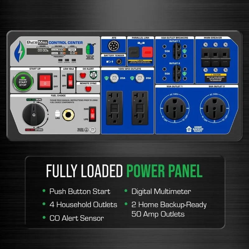 Duromax XP16000IH Dual Fuel Portable Inverter Generator w/ CO Alert