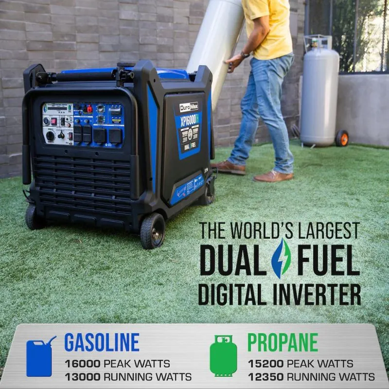 Duromax XP16000IH Dual Fuel Portable Inverter Generator w/ CO Alert