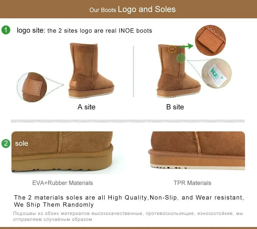 Fox Fur Leather Snow Boots with Plush Lining & Rubber Outsole - Handmade Knee-High Winter Boots