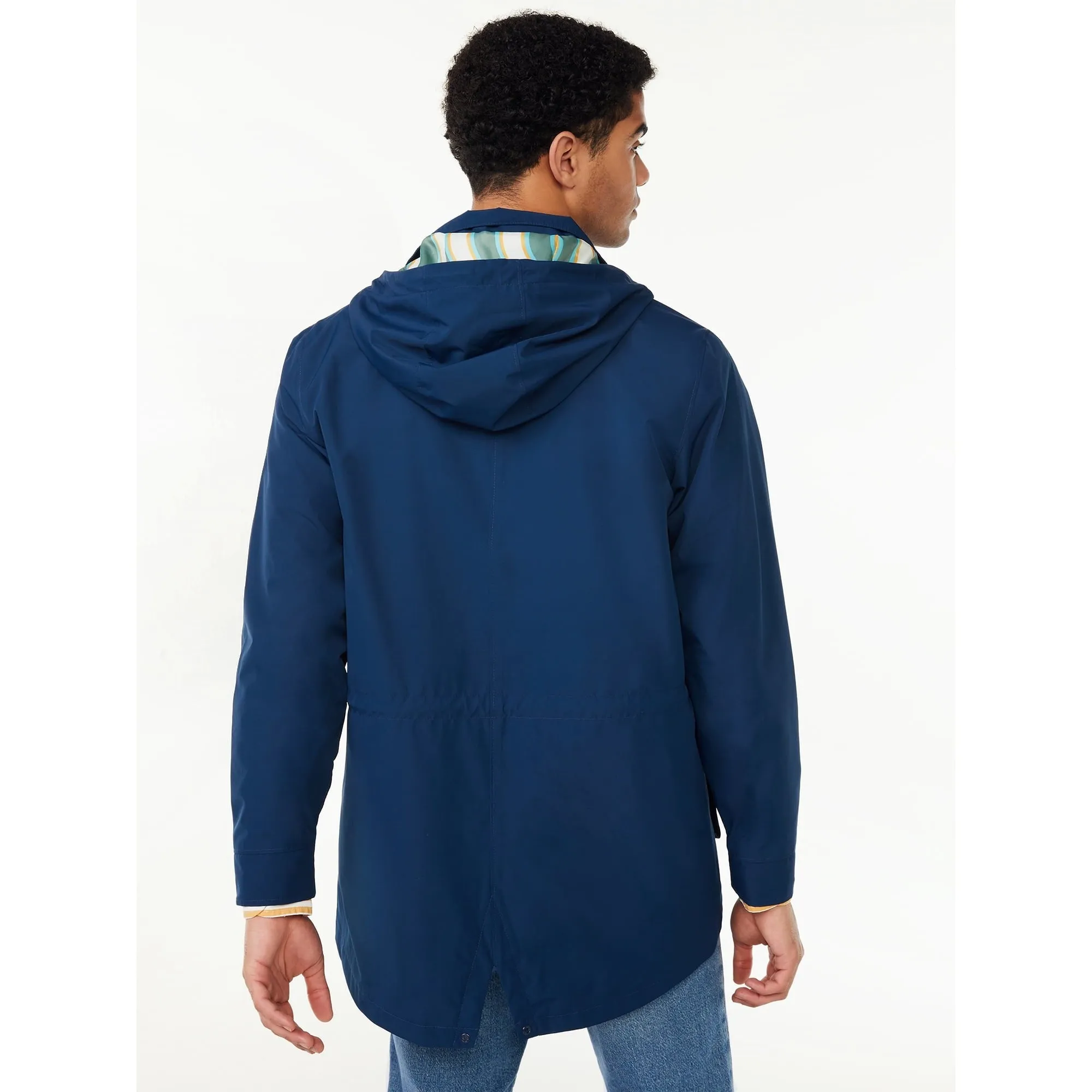 Free Assembly Men's Water Resistant Parka, Blue