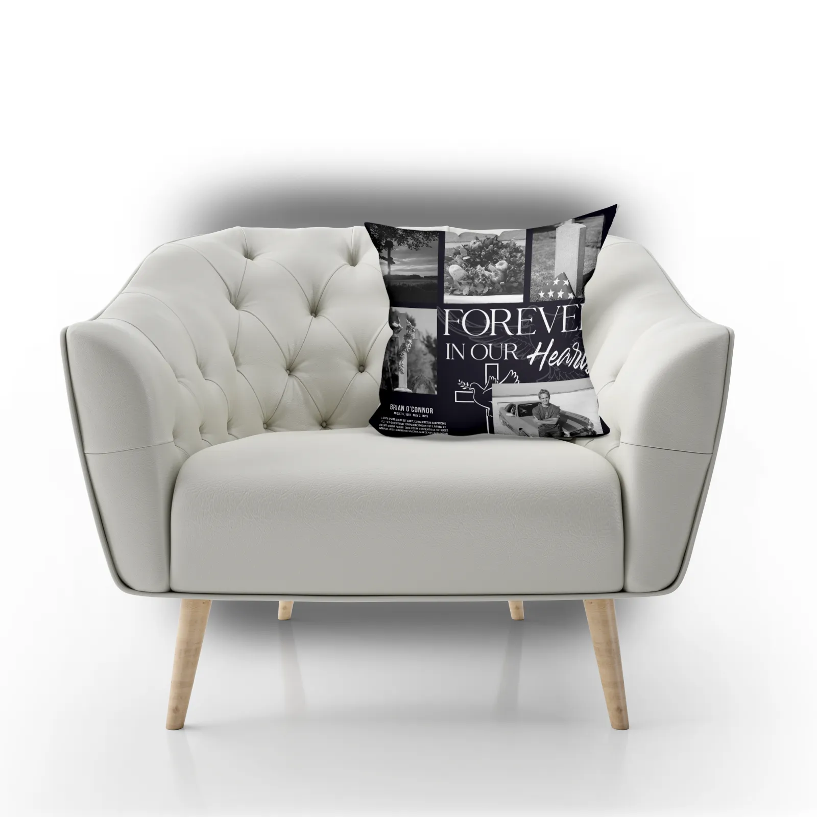 Memorial Pillow with Editable Text