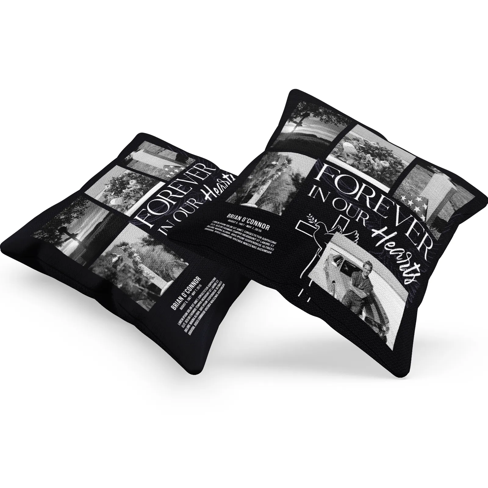Memorial Pillow with Editable Text
