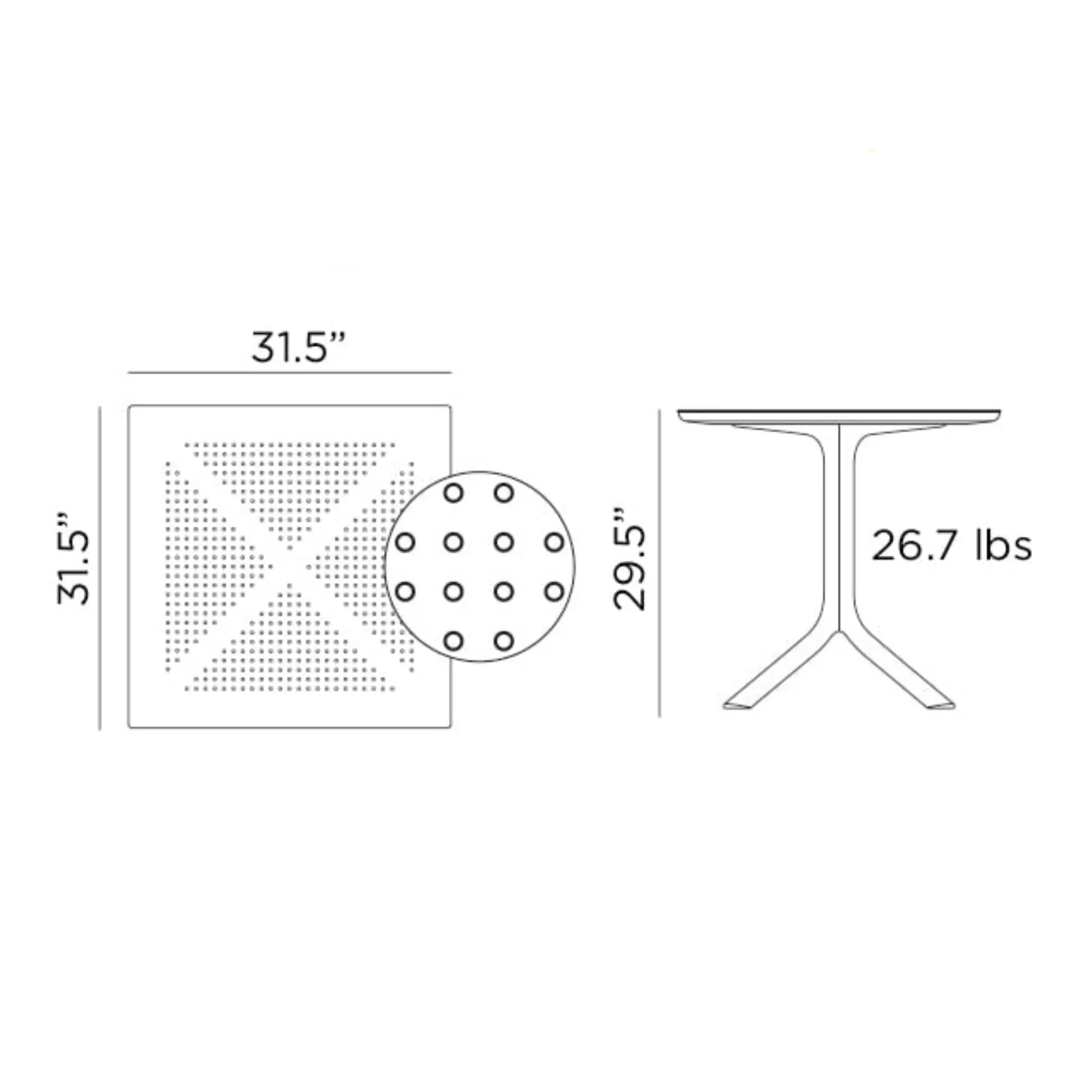 Nardi Clip 80 Outdoor Dining Table