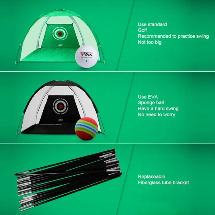 PGM Golf Training Aids Indoor Sports Hitting Practice Net 2m, with Cut Rods Hole(Green)