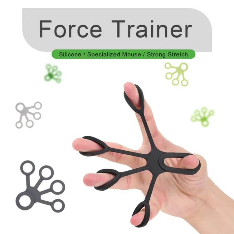 Silicone Finger Trainer Device Fan-shaped Pull Ring(Black)
